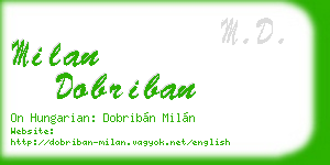 milan dobriban business card
