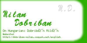 milan dobriban business card